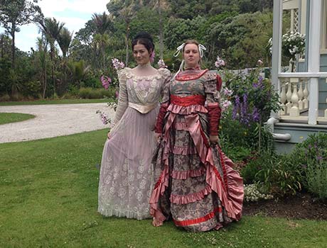 The two principle females in the period feature 'Silverville'